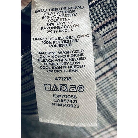 LOFT Skirt Womens 12 Gray Plaid Ruffle Hem Mini Academia Preppy Normcore Boho - Picture 8 of 8